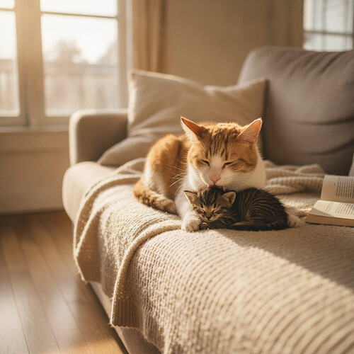 How My Grumpy Senior Cat Became a Foster Mom to an Orphaned Kitten