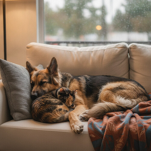 Our Cat and Our Rescue Dog: Eleven Weeks to Sharing the Couch